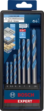 Conjunto de brocas Bosch MultiConstruction de 5–10 mm.